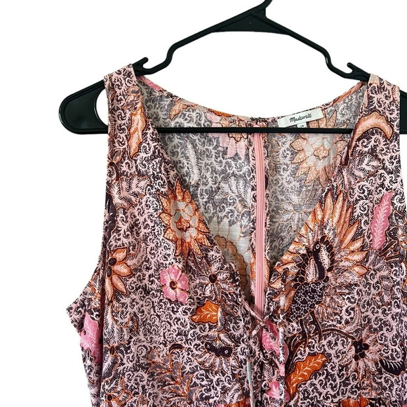 Madewell Lace-Up Ruffle-Hem Midi Dress in Bali Blooms - Picture 6 of 10